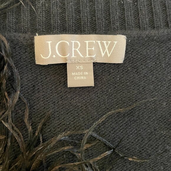 J. Crew Feather Trim Cropped Cardigan with Jewel Buttons XS - Picture 5 of 7